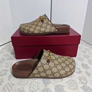 Gucci Beige and Brown Mules